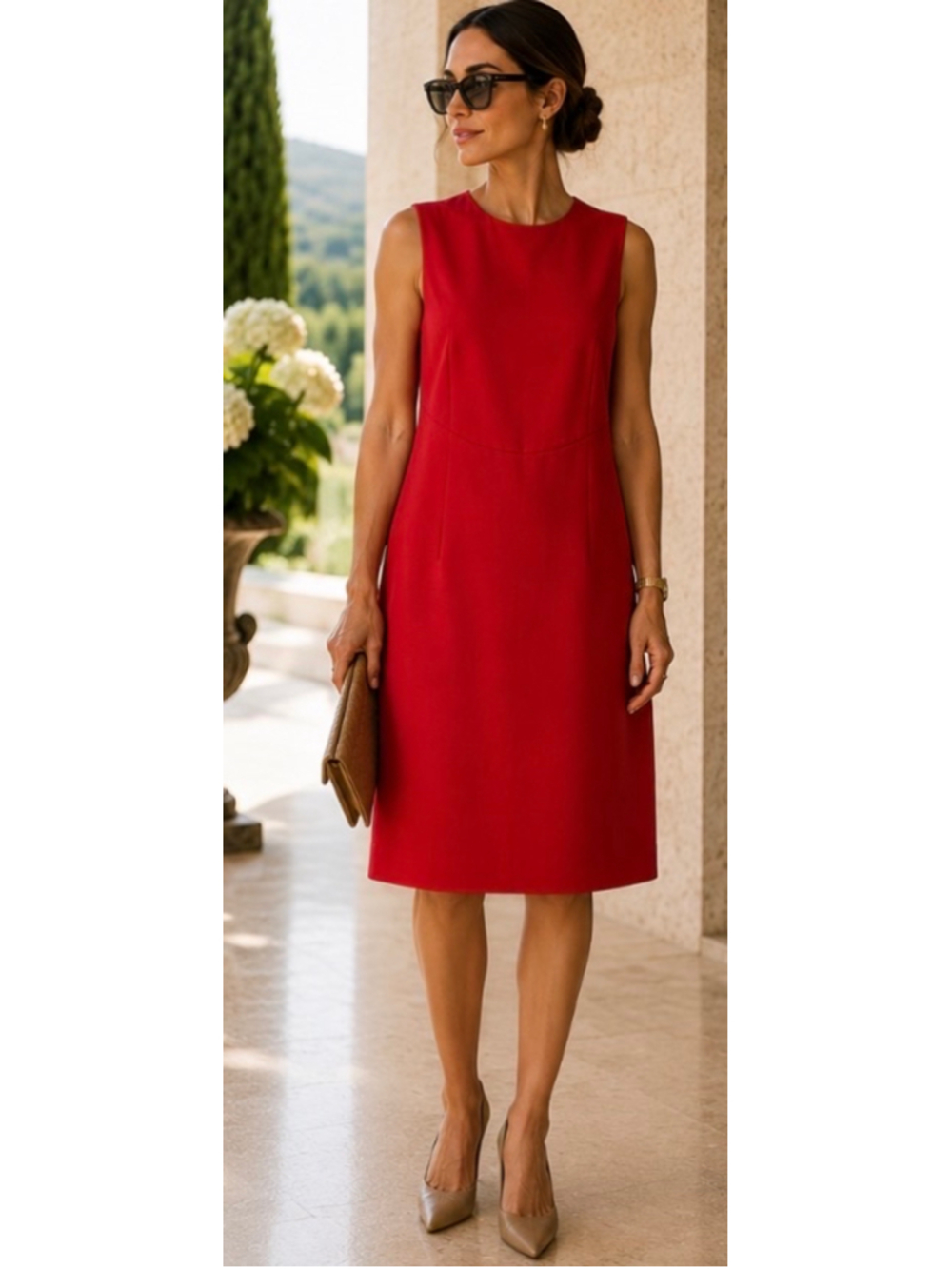 Beymen Club Red Sleeveless Knee Length Dress Size 6 European Luxury New